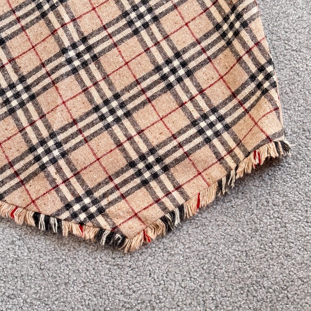Burberry London A-Line Asymmetrical Wool Plaid Skirt Vintage Sz 36 or SMALL - Picture 2 of 10